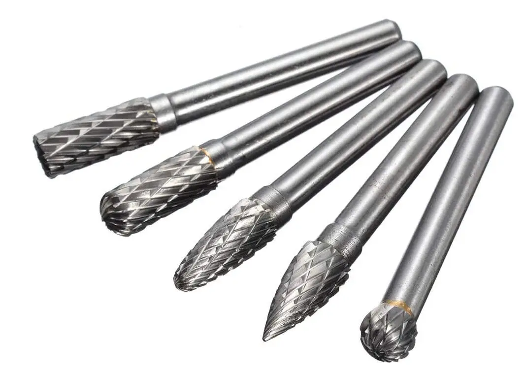 Rotary Carving Burrs Cutter Tungsten Steel Cut Die Grinder Burrs Set with 1/8"(3mm) Shank Drill Bit