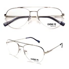 Classic metal double bridge gentleman semi rimless size 57-18-145 pilot dedicated optical frame