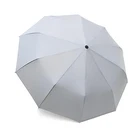 Promotional auto open close three fold compact travel rain umbrella with windproof tone on tone print