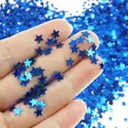 Blue Star Table Confetti Sparkle Star Sequins For Wedding Baby Shower Birthday Party Decorations Supplies, 6 MM