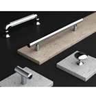 wholesale American modern black stainless steel cabinet wardrobe dresser drawer door Pull kitchen furniture knobs handles