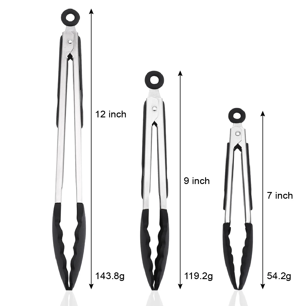 9 inch food tongs