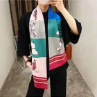 New fashion girls women long narrow satin print turkey silk scarf