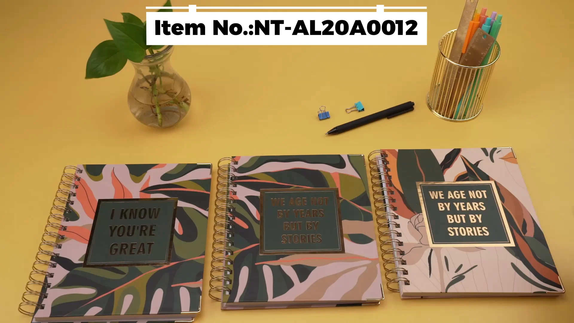 office supply gold spiral notebook hardcover journal planner