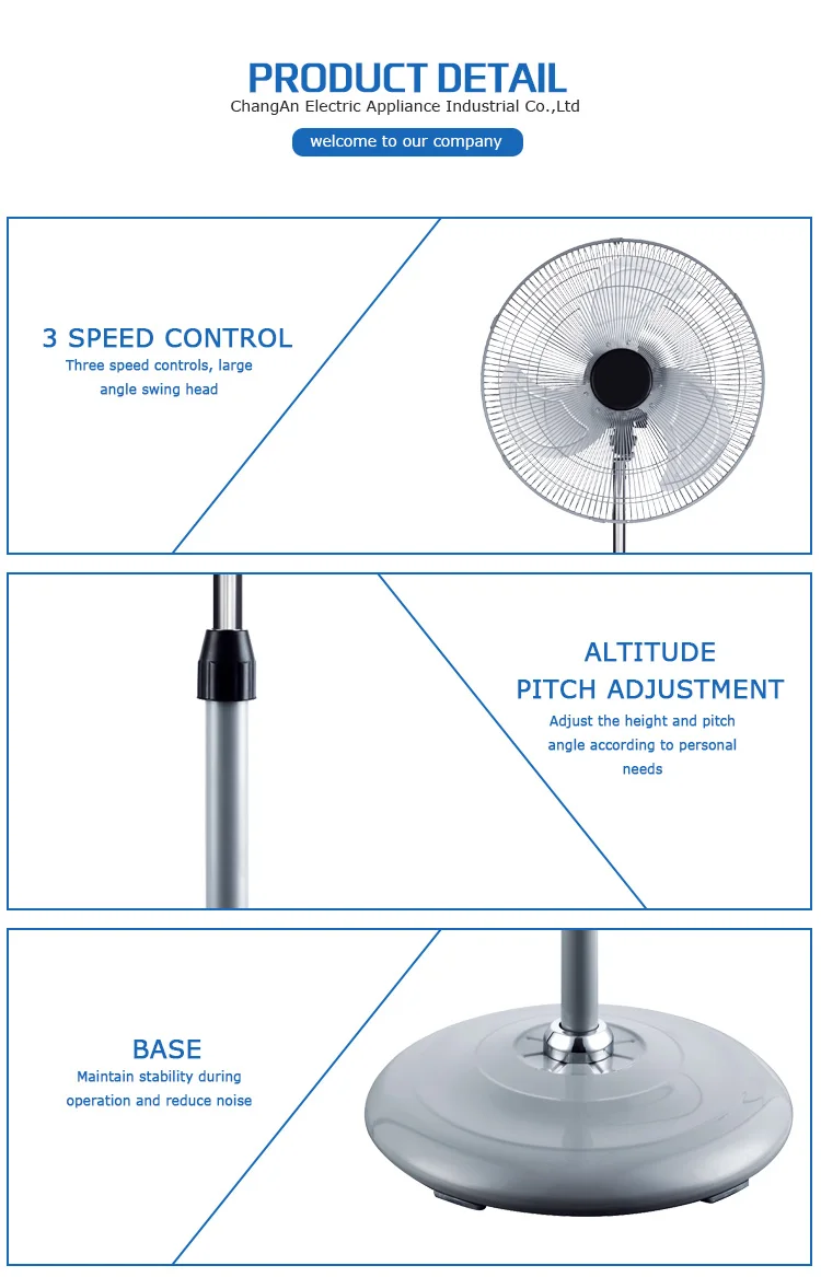 Pedestal Fan, Portable, 90, Metal - detail 8