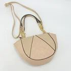 Customized pink triangle women hobo rounded shoulder casual hand bag handbag
