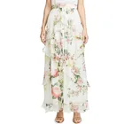 Fashion women clothing long floral printed ruffles casual women maxi skirts