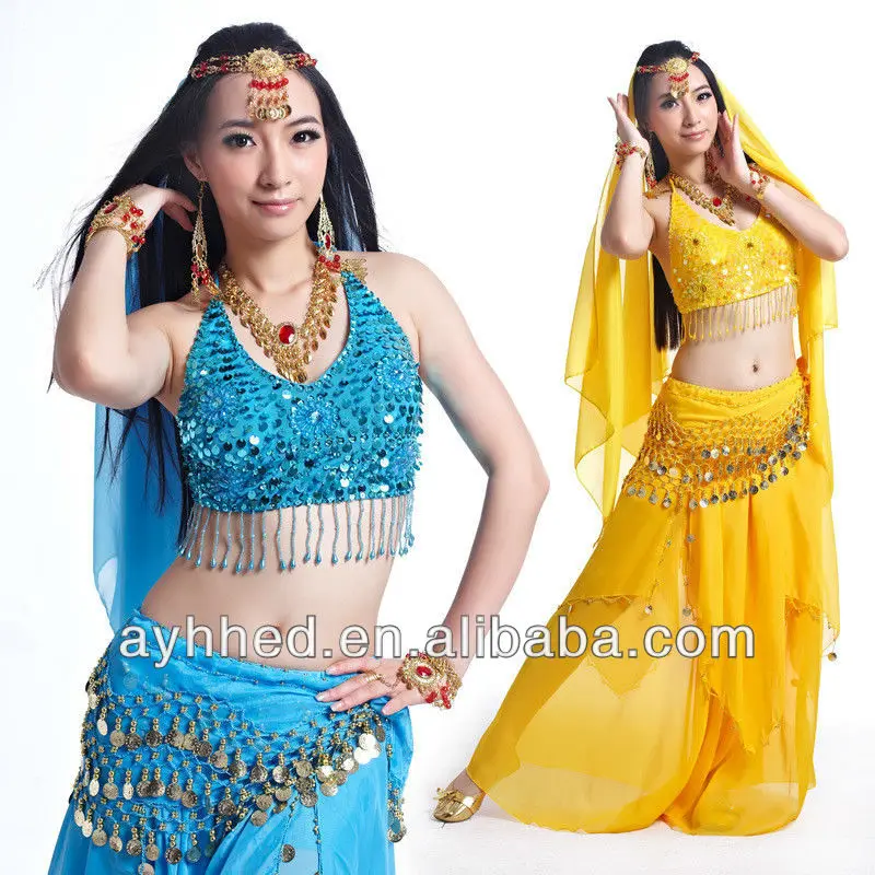 Hot Sale Belly Dance Outfit With Sequins Beaded Bra And Belt Buy