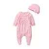 Newborn Baby Clothes Girl Lace Flowers Jumpsuits & Hats Clothing Sets Princess Girls Baby Footies for Spring Body Suit Baby