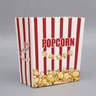 wholesale custom logo printing kraft paper popcorn bucket square popcorn container