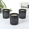 Matte frosted black glass candle jar luxury decorative customizev woodwick soy scented candles