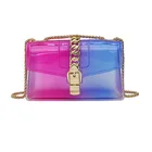 Hot 2020 famous brand chains mini crossbody bag small pvc jelly square handbags for women cross body bag