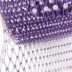 Factory Direct Sale Crystal Fishnet Fabric elastic Plastic Rhinestone Mesh Trimming For Garment Bags Shoes
