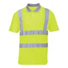 EN 20471 ANSI Class 3 Hi Vis Bird Eye Polyester Yellow Moisture Wicking Short Sleeve Reflective Polo Shirt