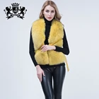 Fur Vest Fur Fur Vest Luxury Collarless Real Fox Fur Gold Vest For Women