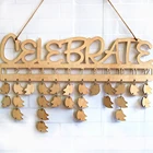 Hanging Wooden Plaque Board Wooden Slices With Iron Loops for Birthday Reminder