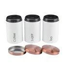 Best Sellers 2019 Kitchenware Coffee Sugar and Tea Canister Set of 3pcs Matte White for Coffee Shop