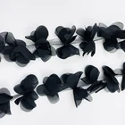 Black China Factory Black Butterfly Corded Lace Trim For Advanced Customization