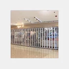 fancy exterior shop entrance door PC material security folding door crystal polycarbonate door
