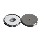 shallow round base NdFeB neo neodymium pot magnet holder with through hole