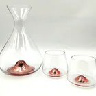 popular 2000ml glass decanter and stemless wine glass set