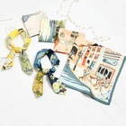 Fashion elegant twill square multi printed silk scarves, lady dress silk kerchief wholesale