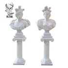 Cheap life size natural marble stone african man bust sculpture for sale