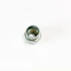 Znic blue plated long hex round head nuts straight knurl nuts