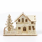 Laser cut wood crafts display with LED light for home decoration
