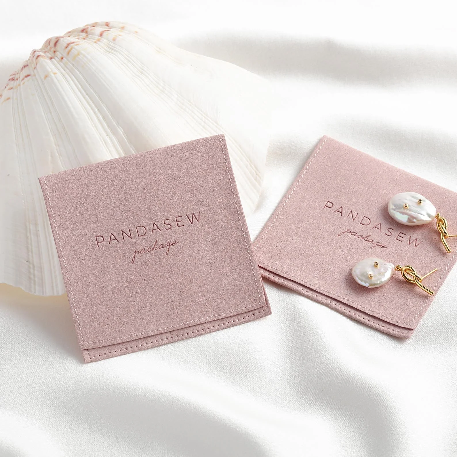 PandaSew High Quality Handmade Microfiber Jewelry Bag Packaging Custom Logo Jewelry Pouch, Customized color