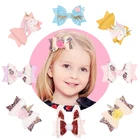 Girls Hair Clips Hairpins Unicorn Hairgrips Glitter Shinny 3 inch Big Bow Children Hair Accessories