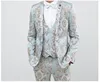 Tailor-made Elegant Royal Blue Men's suit pant women girl dess embroidery jacquard garment fabrics luxury silk fabric