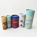 Tea Paper Packaging Cylinder Packaging Box Paper Custom Recycled Cylinder Spice Tea Paper Tube Packaging Box Printing