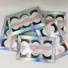 Synthetic Eyelashes Plastic Box Faux Mink Eyelashes Private Label Popular 3D Synthetic Eyelashes Faux Mink Lashes Silk Lashes