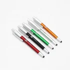 New design plastic ballpen with LED light customized logo
