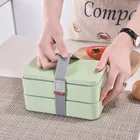 BPA Free 1200ML 2 Layer Stackable Lunch Box Japanese Leakproof Plastic Bento Box