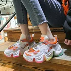 New style rainbow bottom sports running shoes women trainers sneakers shoes platform chunky sneakers lady