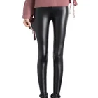 Faux glitter leather pants women trousers tight leather legging pants