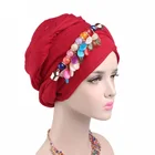 New Fashion Women Solid Head Scarf Voile Cotton Marble Stone Party Wear Necklace Pedant Plain Headscarf For Lady TJM-260