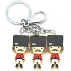 Wholesale Fashion Design Creative Custom Cartoon Wood Carving Keychain Metal Detachable Key Chains Key Ring