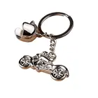 Promotional logo printed 3d design motorcycle shaped custom size keychain