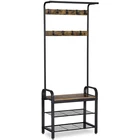 Rack Coat Industrial Hall Tree 3 Tier Entryway Storage Clothes Rack Shelf Coat Rack