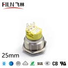 FILN 25mm Metal Push Button Switch momentary latching ring led ip67 waterproof led switch