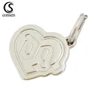 Men's Charm Magic Heart Charm Engraved Pendant Custom Logo Jewelry Tag With Jumping Ring