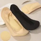 Socks TY-0970 Seamless Thin Women's Invisible Boat No Show Nylon Socks 3D Arch Support Sponge Cushion Liner Ladies Socks