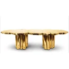 Modern high quality simple STAINLESS STEEL GOLD DINING TABLE