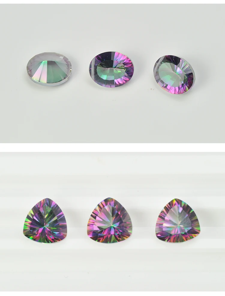 Best Quality Oval Cut Rainbow Magic Green Mystic Quartz Stone Natural Loose Gemstone for Fashion Fine Jewelry
