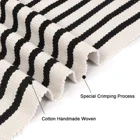Farmhouse layered doormats black and white indoor striped runner rug cotton woven washable outdoor entryway rug carpet