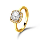 Women Anniversary Engagement Gold/Rhodium/Rose Gold Plated Silver Zircon Ring Fine 925 Sterling Silver Ring