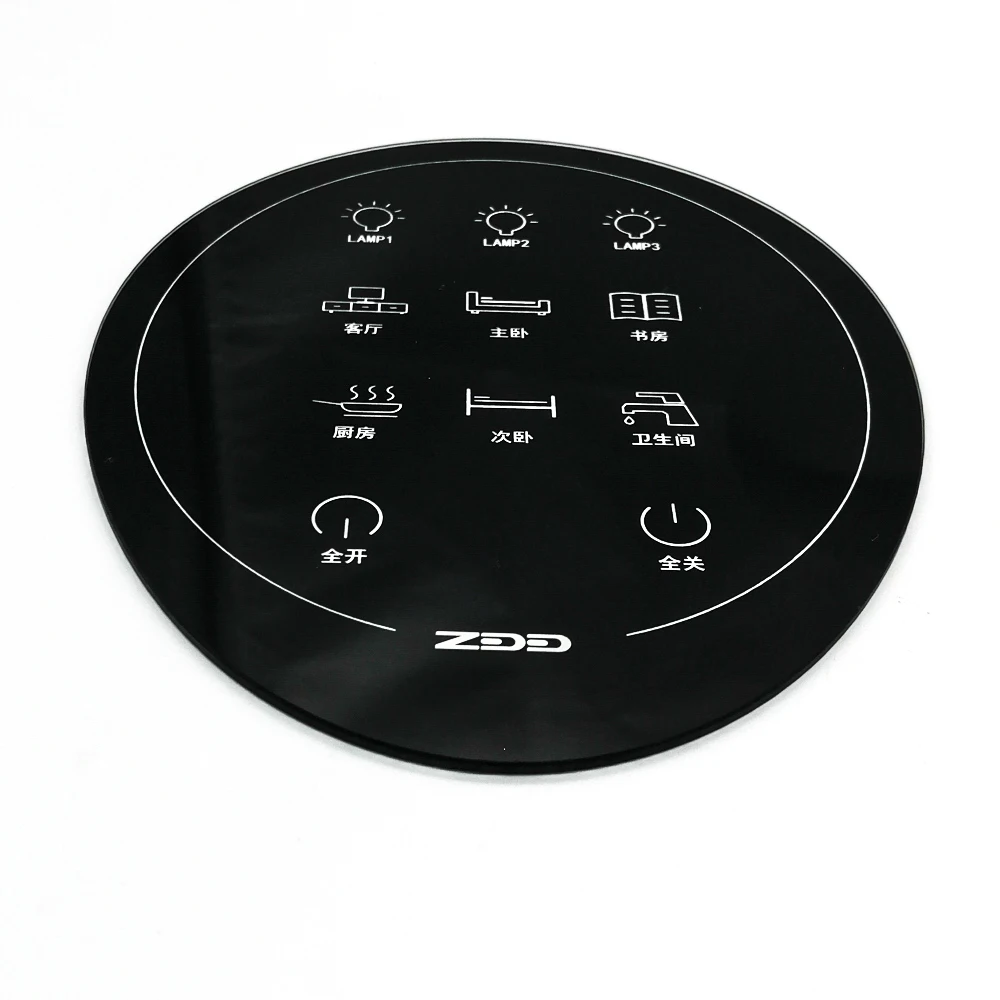 Intelligent tempered glass panel touch screen for wall switch glass